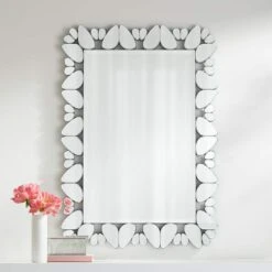 Possini Euro Veneto Cut Glass Pattern 28" X 40" Wall Mirror