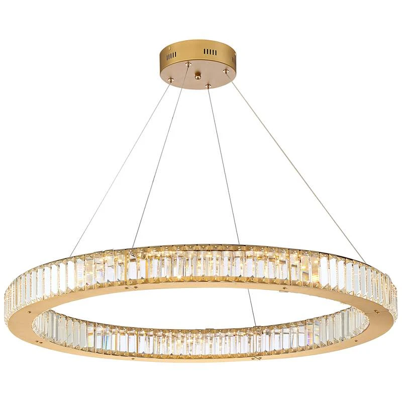 Possini Euro Vesta 35 1/2" Wide Gold Crystal LED Pendant Chandelier - Image 2