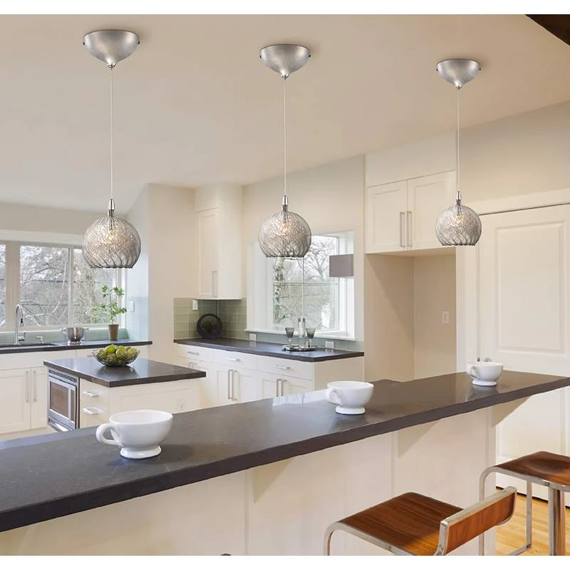 Possini Euro 4 1/2" Wide Swirl Wire Glass Mini Pendant Light