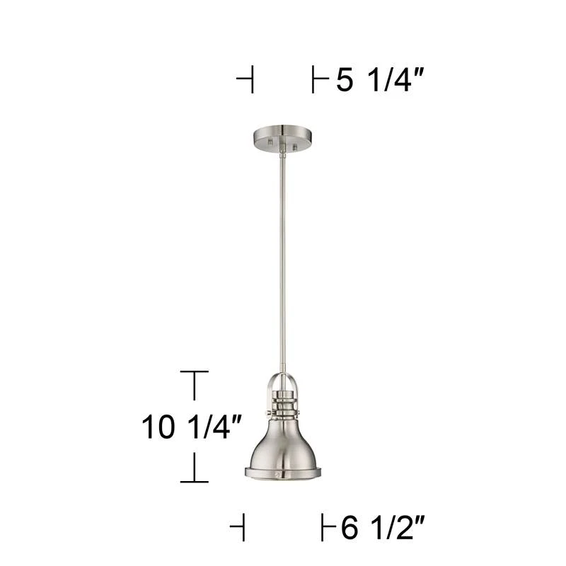 Verndale 6 1/2" Wide Brushed Nickel Modern Industrial Mini Pendant - Image 7