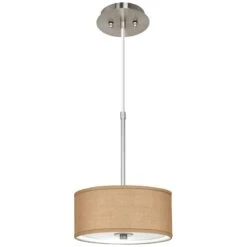 Woven Burlap 10 1/4" Wide Mini Pendant