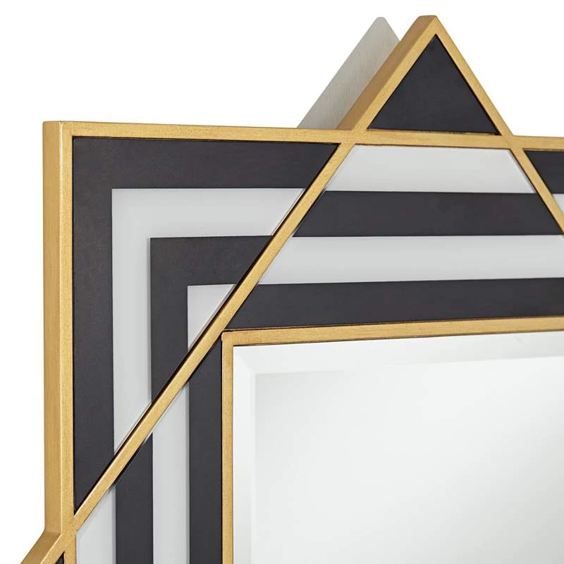 Zorra Black White Stripe 36" Square Wall Mirror - Image 4